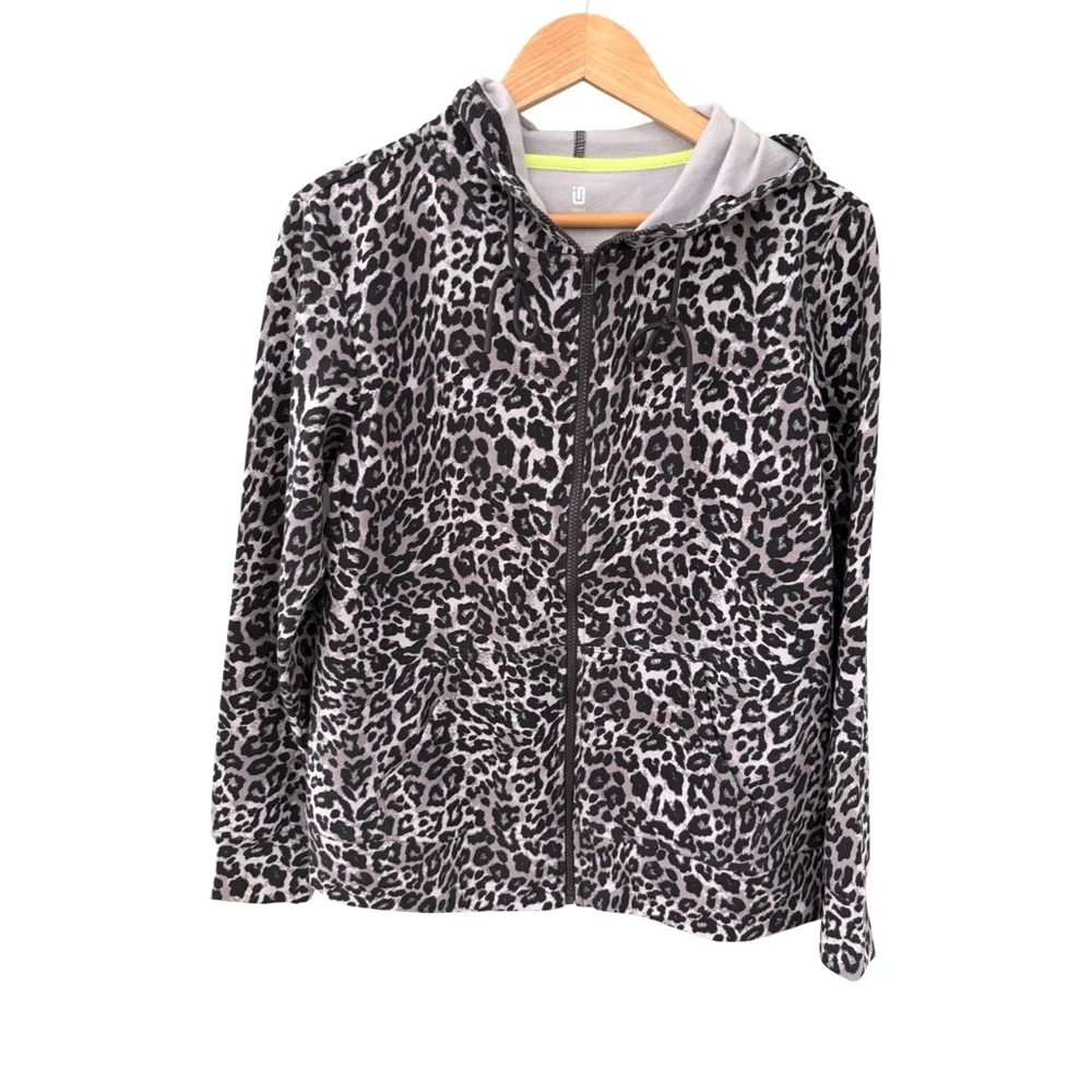 Ideology Animal Print Full Zip Fleece Hoodie Jacket NWT Size S - Picture 3 of 8